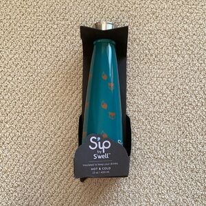 NEW Sip By S’well 15 oz Water Bottle Insulated Sly Fox Teal Red Luxe Thermos NIB